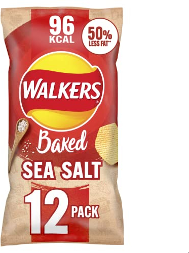 Walkers Oven Baked Sea Salt Crisps 12 x 22 g, Red