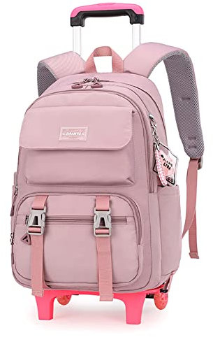 ZHANAO Rolling Backpack Luggage BookBag with Wheels Trolley Bag Wheeled Travel Backpack for Girls & Boys Trolley Bag