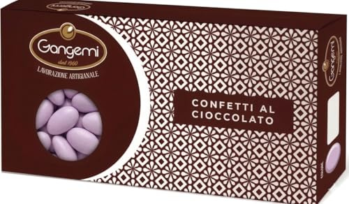 Gangemi Confetti - 500g Dragées Chocolat noir de haute qualité - Classique cadeau italien de mariage bapteme etc. - (env. 120) Lilas