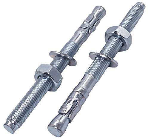 SKIR'CO Lot de 16 chevilles M12 x 110 mm, chevilles en métal, boulons d'ancrage pour maçonnerie, ancrage à expansion en béton
