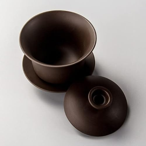 Viola Argilla Gaiwan Teaset Elegante Gaiwan Tazza di tè Cinese Teaware Zuppiera Coperchio Ciotola Piattino tè Brew Tazza di tè