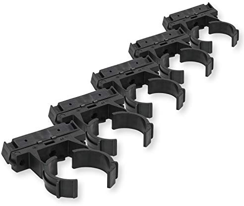 PVC Fitting Rohrschelle Ø 47-51mm Rohr-Clips Rohrklemme Rohrhalterung für PVC Rohr und PVC Schlauch, Qualität aus Europa, Menge: 5 Stück