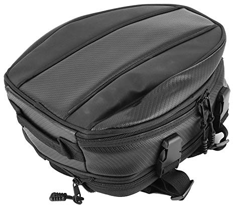 SYH&AQYE Motorrad Rücksitztasche, 5,5 X 9,4 X 11,6 Zoll, Wasserdichter Rückensattel, Helm, Heckgepäcktaschen, Motorrad Aufbewahrungsrucksack, 7,5 L Bis 10 L