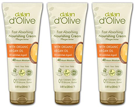 Dalan d´Olive - Arganöl - Pflegecreme - 250 ml Tube - 3er Set