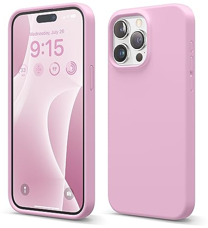 elago Silikon Hülle für iPhone 15 Pro Max | Premium Silikon Handyhülle, Ganzkörper Schutzhülle [4 Lagige Stoßfeste Struktur], Mikrofaserfutter (Heiße Rosa)
