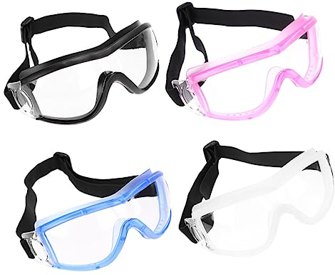 INOOMP 4stücke Fahrradbrille Schwarz Mit Spuckschutz Radfahrbrillen Schutzbrillen Outdoorbrillen Leicht Und Haltbar Für Wind Und Spritzwasser Geeignet Für Jungen Mädchen Frauen Männer