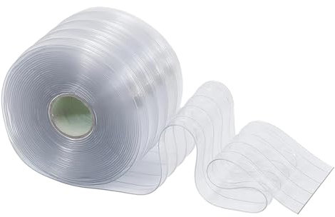 Transparenter Streifenvorhang 30 M, 18 cm Breite, 2,45 mm Dicke, Industrievorhang PVC Lamellen Streifenvorhang Lamellenvorhang für begehbare Gefrierschränke,Tierheime,Lagertüren,Supermarkt