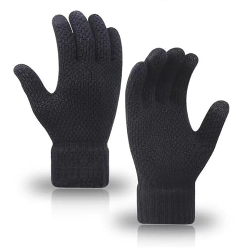 Sitthyw Herren Gestrickte Handschuhe Winter Warm Touchscreen Fingerhandschuhe Anti-Rutsch Strick Sport Thermohandschuhe Outdoor Warm Und Winddicht Handschuhe für Männer Radfahren Laufen ski und SMS