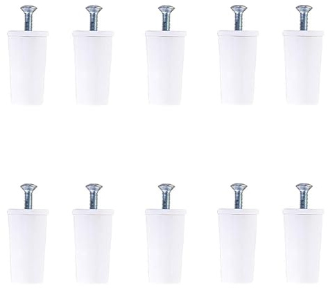bricoleva.it KIT 10 Tappi d'arresto per Tapparella - Paracolpi per Tapparella Made in Italy - Fermi per Tapparelle e Tende a Rullo - Blocca Tapparelle Antifurto - Compreso di Vite (Bianco - 30mm)