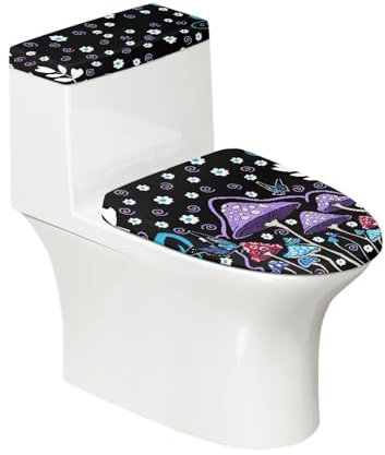 Tomeusey WC-Deckel-Staubschutz-Set, 2 Stück, WC-Deckel-Set, langlebig, violett, Pilz-WC-Tankschutz, Ersatz für Damen und Herren, WC-Deckel-Pads