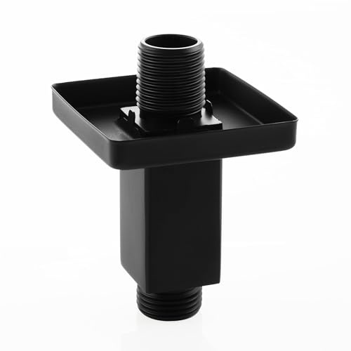 DOLGABA Bras de douche droit avec bride - Support au plafond - Extension de douche carrée pour pommeau de douche fixe de 7,6 cm - Noir mat