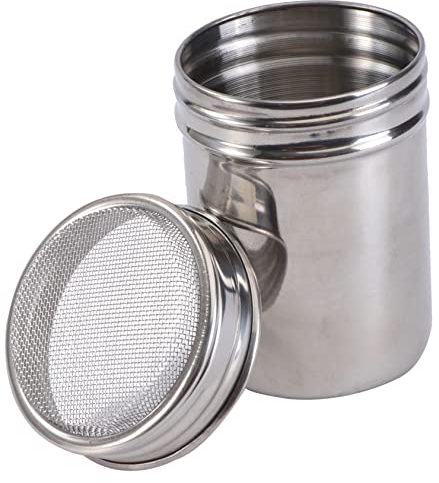 ABOOFAN Stainless Steel Dusting Can Jar for Cocoa Powder Portable Seasoning Dispenser