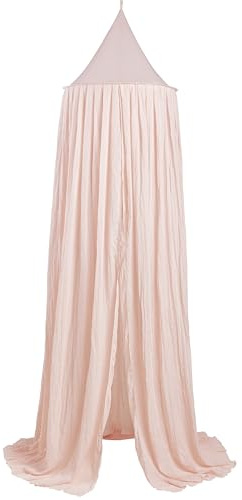 MEYCO Baby Betthimmel 55x240cm Babyhimmel Baumwolle Polyester Soft pink | 80 % Polyester, 20 % Baumwolle, Baldachin, kuschelig weich, waschbar, einfache Befestigung