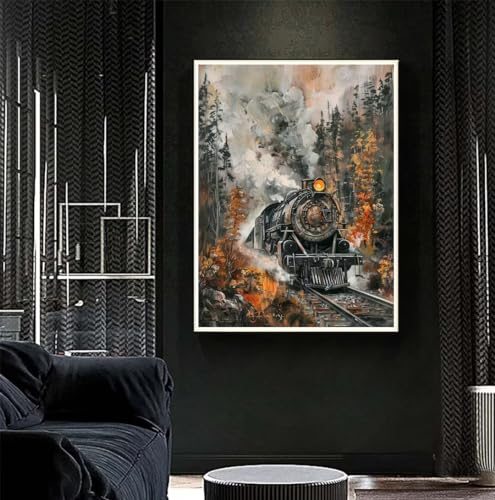 Diamond Painting Zug 77x105 cm,Landschaft Diamant Painting Bilder,Malen Nach Zahlen Erwachsene Kinder,DIY Diamond Art Painting Kits,Full Diamanten Painting Malerei Stickerei Set,Home Wand Dekor S329