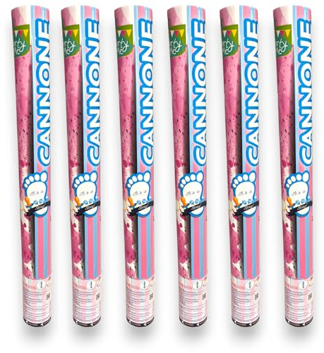 Cannone Spara Coriandoli Blu 50 cm - Perfetto per Feste di Rivelazione del Genere, Baby Shower, Compleanni e Eventi Speciali - Facile da Usare, Sicuro e Divertente, Girl or Boy, Party (6)