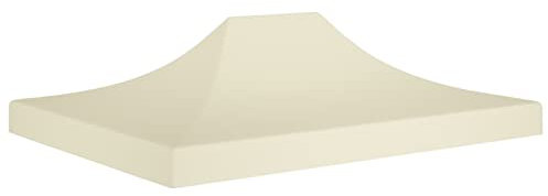Iiaky Partyzelt-Dach 4x3 m Creme 270 g/m²Trampolin Dach Dach FüR Pavillon 4x3 Wasserdicht