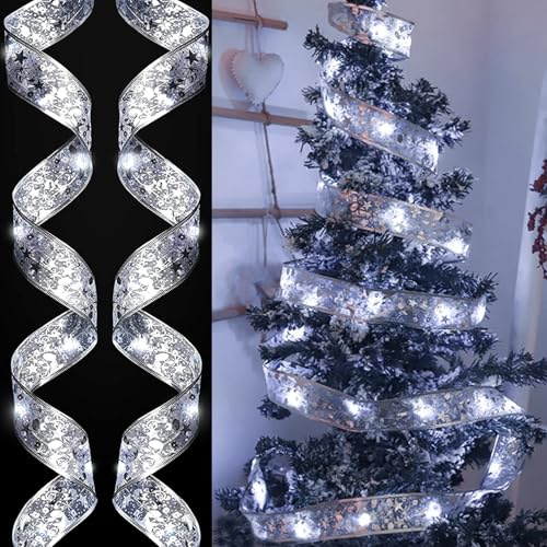 Nastro di Natale 5 m 50 LED lucido catena di luci luci per albero di Natale, decorazione per interni ed esterni, feste, matrimoni, atmosfera festiva