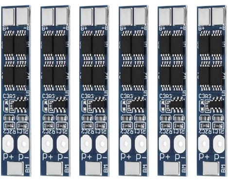 OTOTEC 6 Piezas Placa de Protección de Batería de Litio de 2S 7,4 V 18650 Cargador de Batería de Litio de Iones de Litio Placa de Protección BMS Utilizado para Fuente de Respaldo de Luz LED Paquete