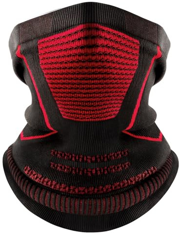 ENONEO Schlauchschal Mundschutz Herren Damen Motorrad Sturmhaube Fahrrad Schal Manner Nackenwärmer Sport Laufmaske Joggen Winter Warmer Bandana Winddicht Ski Maske Laufen Halstuch Radsport (Rot)