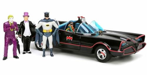 sast JADA Toys Voiture Batmobile en Métal avec 4 Figurines Batman, Joker, Penguin Et Robin au 1/24