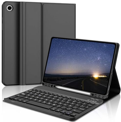 WINCHKING Funda con Teclado para iPad Mini 7 Generation 8.7 Pulgadas - Teclado Español Ñ Bluetooth, Magnético Desmontable Funda con Teclado iPad Mini 6, Negro