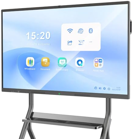 MWE 85 Zoll 4K Touchscreen Display Interaktives Whiteboard, 8+64GB, Mikrofon, Ultra High Definition Kamera, Unterstützt HDMI, Bluetooth, WiFi