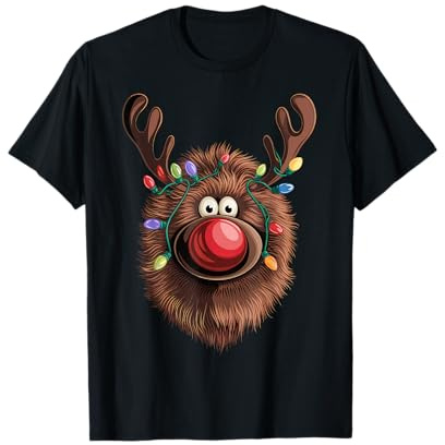 Weihnachten T-Shirt Damen Geschenke für Ihn Lustiges Rentier T-Shirt