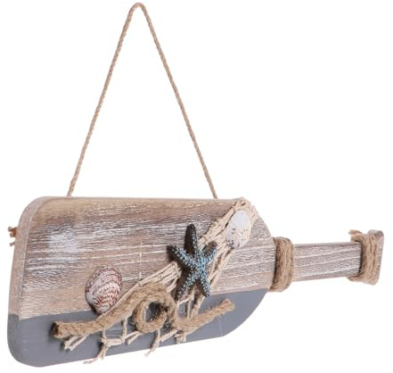 Cabilock Badezimmer Deko im Meeresstil als Hängende Holzdekoration in Ruderform Retro Hängedekoration für Zuhause Mediterrane Wanddekoration im Rustikalen Stil