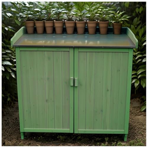 Outdoor Storage Shed,Potting Bench With Storage Cabinet, For Garden/Backyard/Home With Shelves Furniture Tool Shed