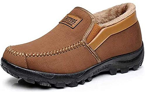Invierno Zapatillas de Estar por casa Hombre Lined Suede Mocasín Forro cálido