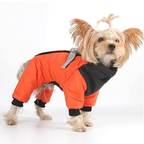 Warmer Hundemantel, wasserdichte Hunde-Winterjacke für kleine und mittelgroße Hunde, 4 Beine, abgedeckt, winddicht, reflektierend, Hundejacke, Schneeanzug (2XL)