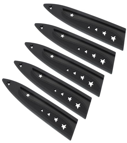 PATIKIL Coprilama in Plastica per Coltelli da Sbucciatura 5, Confezione da 5 Proteggi Lame Universali per Coltelli da Cucina, Nero