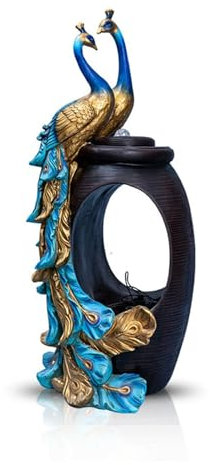 Fontana d'acqua Fontana d'acqua for interni, suoni rilassanti dell'acqua for alleviare lo stress, fontana a cascata di pavone for l'arredamento della casa dell'ufficio Fontana da giardino(Grande)