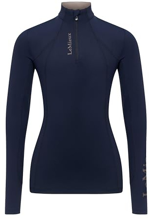 LeMieux Young Rider Classique Base Layer - Kids Long Sleeve Horse Riding Top - Children's Equestrian Apparel - Navy - 7-8 years