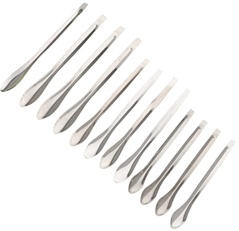 LIFKOME Cucharas Medidoras y Multipropósito para Laboratorio de Acero Inoxidable 12 Prácticas Ideales para Institutos de Investigación y Aulas