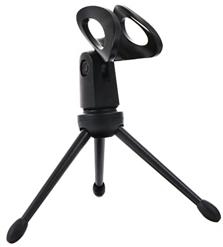 2 Stück Faltbares Mikrofonständer Tisch, Tragbar Schwarz | Stabiler Tripod Fuß für Desktop, Kompakte Größe, für Podcasts und Streaming