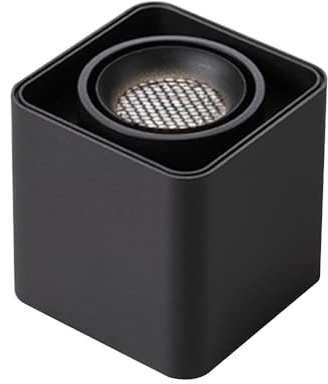 Foco direccional LED Moderno Cuadrado para Techo, Foco de Superficie Negro, Ideal para Sala de Estar, Dormitorio, Pasillo y galería (3000 K, 1 luz)