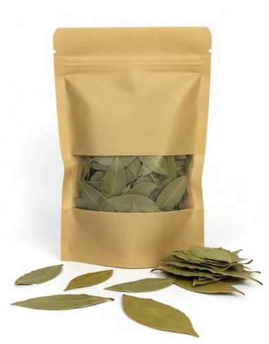 Foglie di Alloro Biologico 100gr Made in Italy – Erbe e Spezie Essiccate di Alta Qualità per Cucina – Aromatiche Naturali per Piatti Gourmet, Salse, Zuppe e Arrosti – 100% Italiane