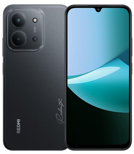 XIAOMI Redmi 15C 4G Smartphone,50MP Main Camera,120Hz,6.9 Dot Drop Display,33W Charging,MediaTek Helio G81-Ultra,4GB+128GB,Black,with Charger,1600 x 720,IP64,Dual SIM, HyperOS 2