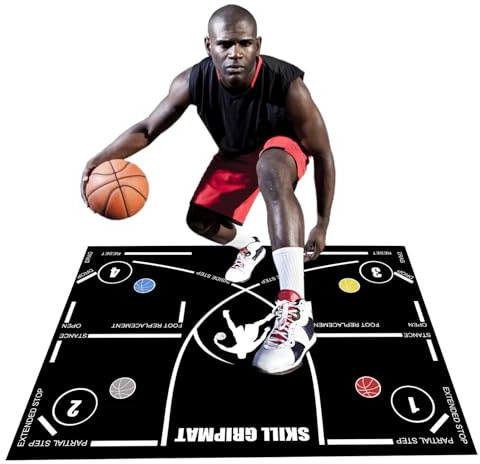 Sucritude 120 X 86cm Alfombra De Entrenamiento Baloncesto, Colchoneta Entrenamiento Baloncesto, con Metodo De Entrenamientos De Baloncestos Sin Deslizamiento, esencials para La Práctica, Silencioso