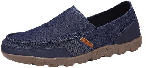 Fritidsskor herr sneakers tofflor, herr mockasintyg utomhus slip-on skor bekväma vandringsskor fritid sneakers formella kostymskor affärsskor slip-on herrskor platta halvskor, blå, 38 EU
