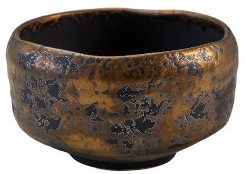 Asayu Japan Matcha-Schale, handgefertigter japanischer Keramik-Chawan aus Gifu, 600 ml, spülmaschinengeeignet für Teezeremonie & grünen Tee, Keramik – Kogane