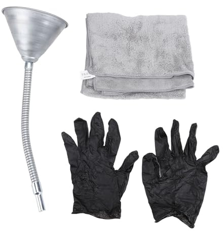 Entonnoir à bec flexible avec filtre, entonnoir à huile à col long en tuyau métallique flexible, entonnoir à large ouverture pour huiles automobiles, lubrifiants et essence, kit d'