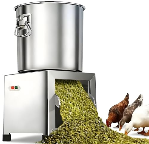 EpyGnom Picadora y Trituradora para Procesamiento de Alimento para Aves, de Acero Inoxidable de Alta Resistencia con 4 Cuchillas, Corte Rápido de 1800 RPM, para Vegetales, Granos, Maní 1200W