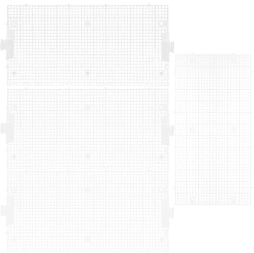 Toyvian 4pcs Aquarium Fish Tank Plastic Grid Dividers with 6 Suction Cups, Cuttable Separator Board for Fish Breeding and Tank Isolation in Home Aquariums