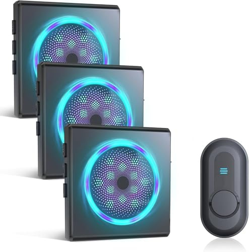 CallToU Flashing Doorbells for Deaf, 1000FT Plug in Door Bell Wireless | Loud Doorbells with 5 Adjustable Volume, IPX5 Waterproof Button, Dual Sensory Alerts for Elderly/Seniors/Visually Impaired