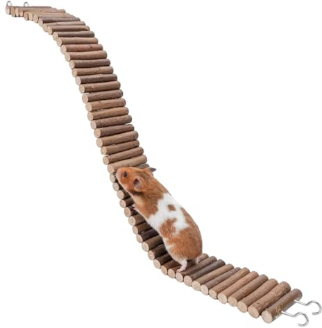 Genérico Puente para Hámster de Madera - Accesorios de Madera para Jaula de Mascotas Pequeñas para Roer | Escalera Puente para Roedores | para Animales Pequeños Ardilla Jerbo Ratón Reptil Petauro del