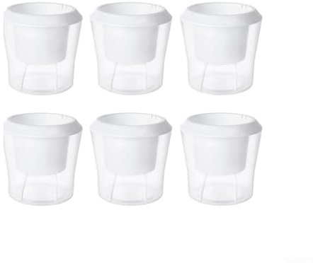 SiSinkal Lot de 6 pots de fleurs en plastique transparent à auto-arrosage avec système d'évacuation et design extérieur transparent pour plantes d'intérieur comme le lierre, les violettes et les
