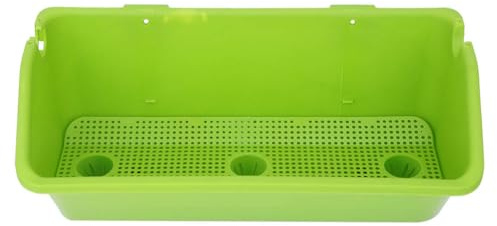 Väggmonterad växtkruka |Robust hängkruka i plast för trädgård/hem/balkong |12,8x6,7x5,5 tum, design för vattenlagring (Light Green)