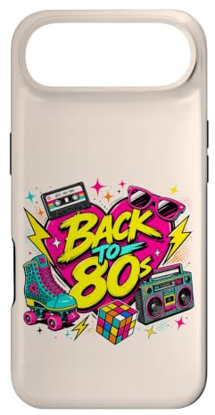 Back to 80s Nostalgia Roller Skate Boombox Cassette Tape Années 80 Coque pour iPhone Air